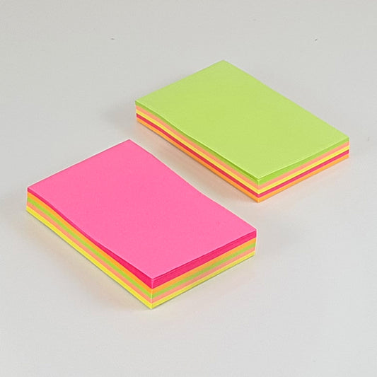 Neon Multi Colour Sticky Notes - Assorted Bright Colours Perfect for Office, School