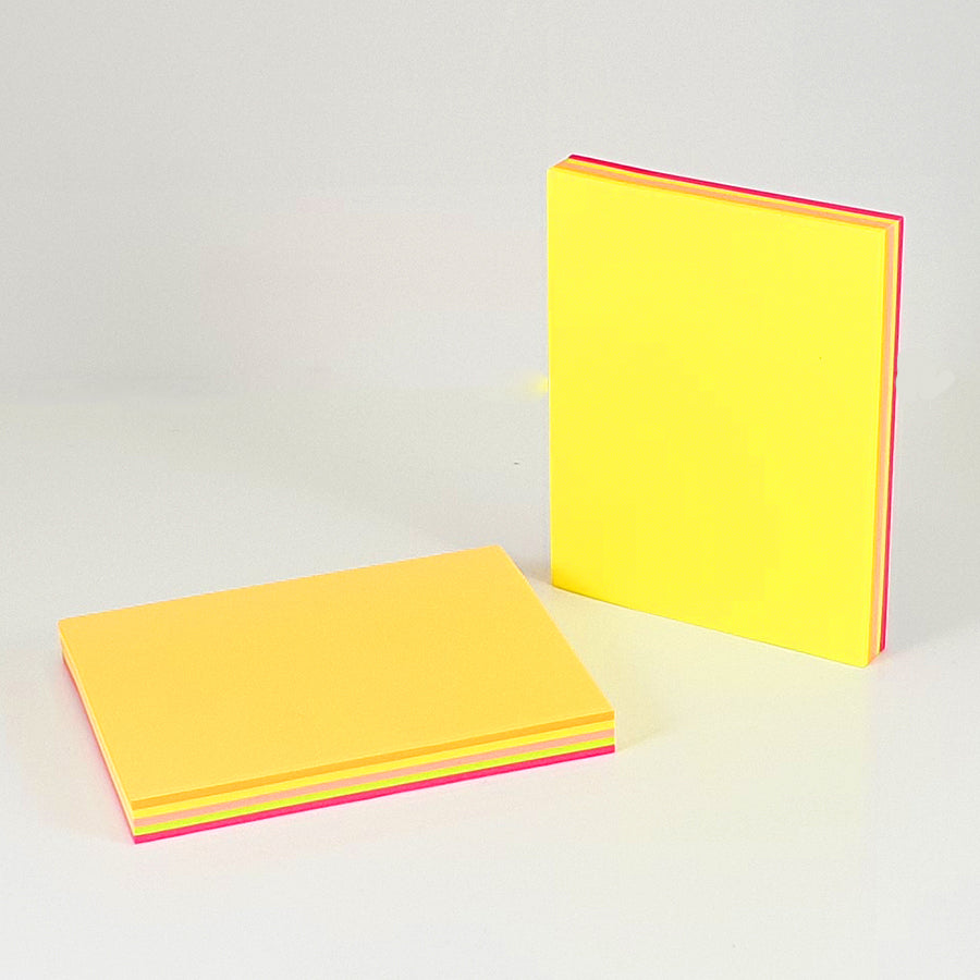 Neon Multi Colour Sticky Notes - Assorted Bright Colours Perfect for Office, School