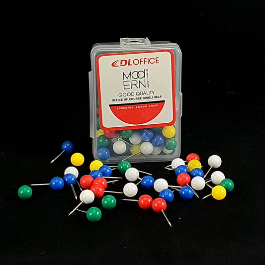 DL Office Push Pins Assorted Colors - Good Quality Push Pins for Home, School, and Office Use