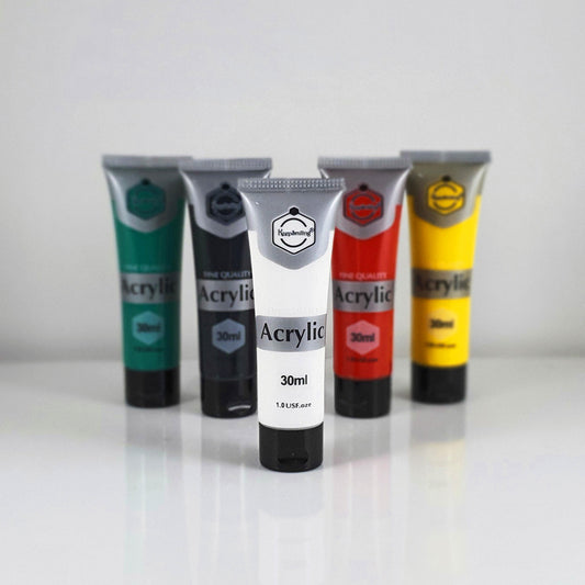 Keep Smiling Acrylic Paint Set - 6 Vibrant Colors 30ml, Ideal for Artists and Students