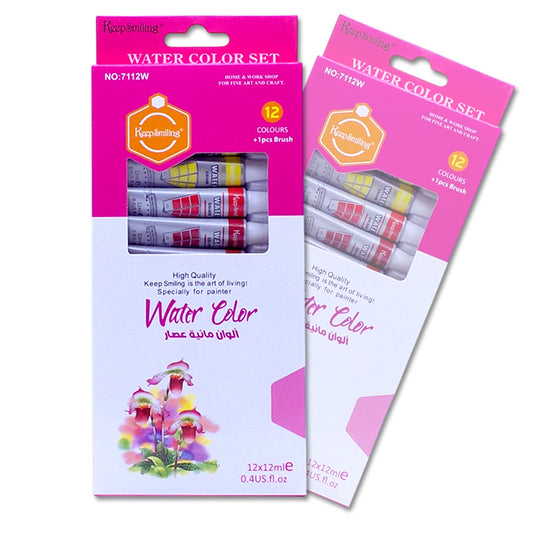 Keep Smiling Fine Quality Watercolor Paint 12-Colors 12ml Tubes set