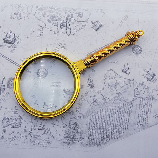 Magnifying Glass 80mm with Vintage Gold-Plated For Reading, Jewelry Inspection