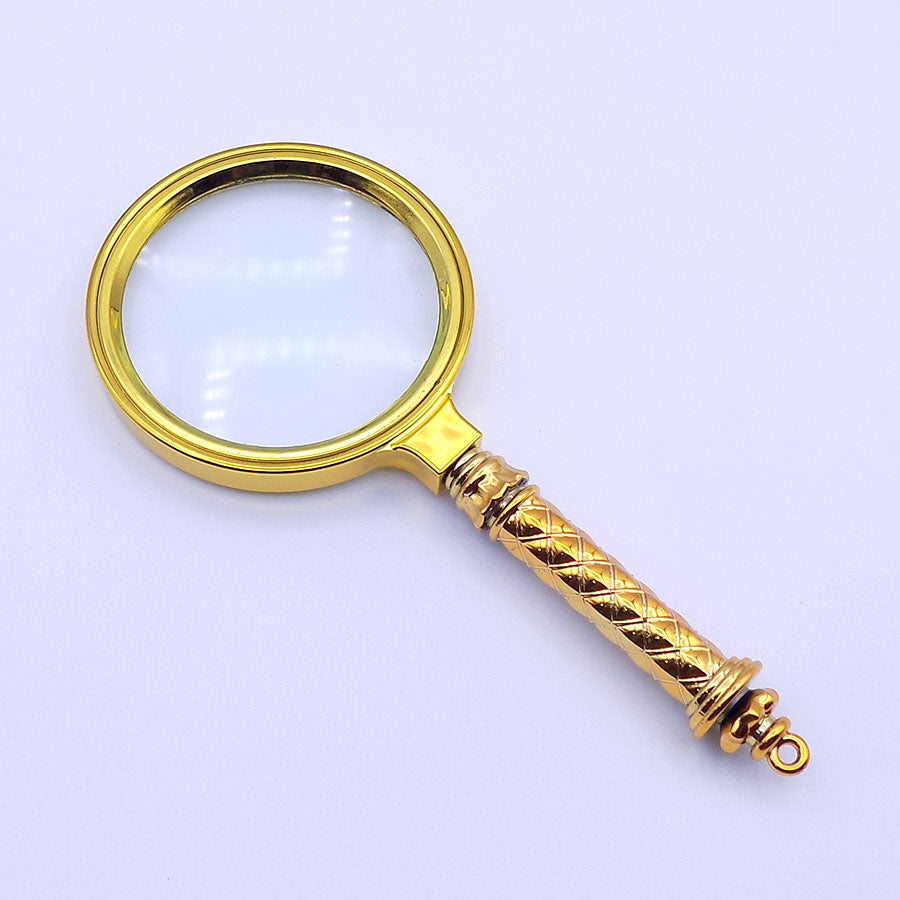 Magnifying Glass 80mm with Vintage Gold-Plated For Reading, Jewelry Inspection