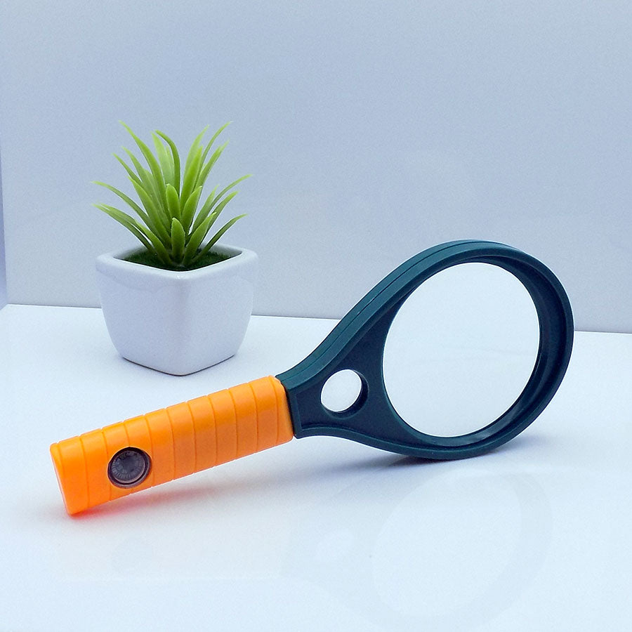 Magnifying Glass with High-Power Lens and Blue and Orange Compact Design - Best For Maps, Books, Reading
