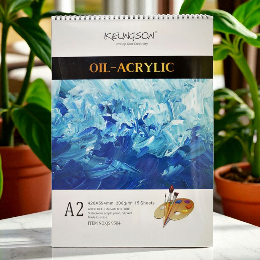 Oil & Acrylic Painting Pad – Spiral-Bound, Canvas Texture Paper