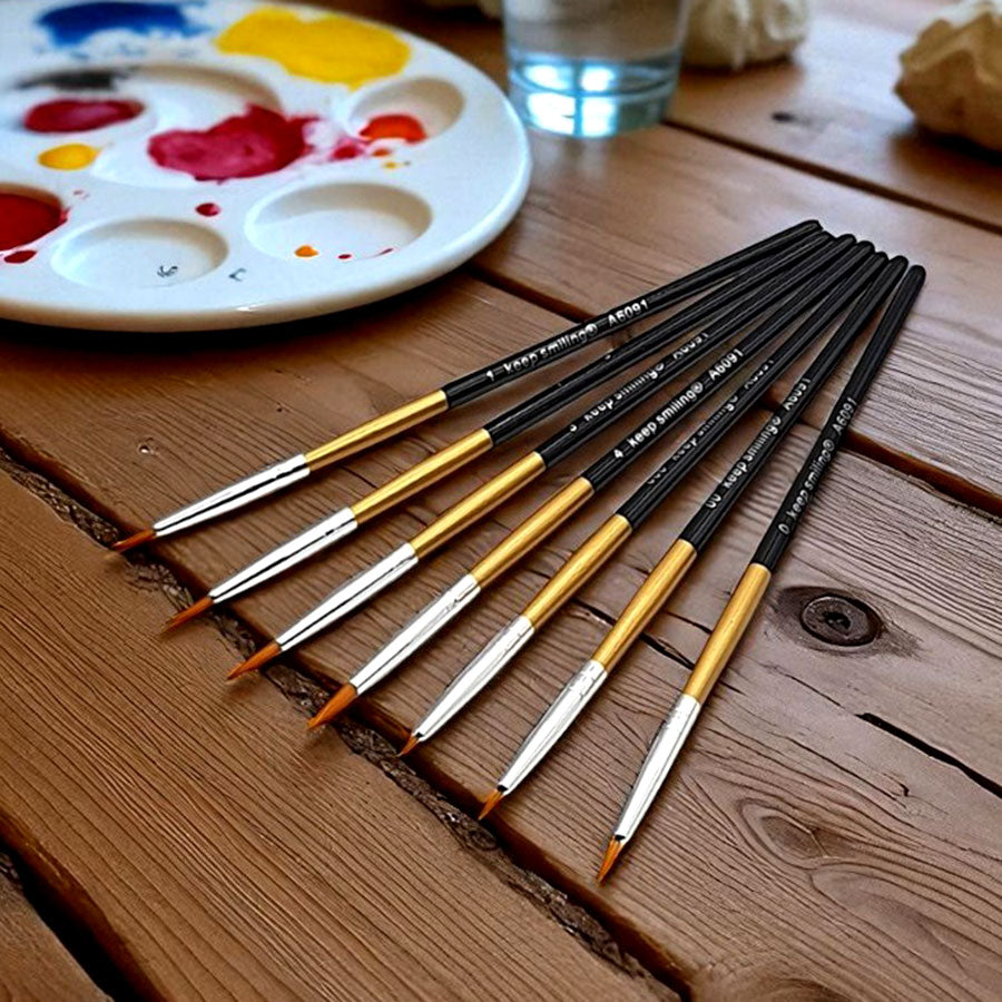 6-Piece Mini Detail Brushes - Ideal for Fine Art, Illustration & Crafting