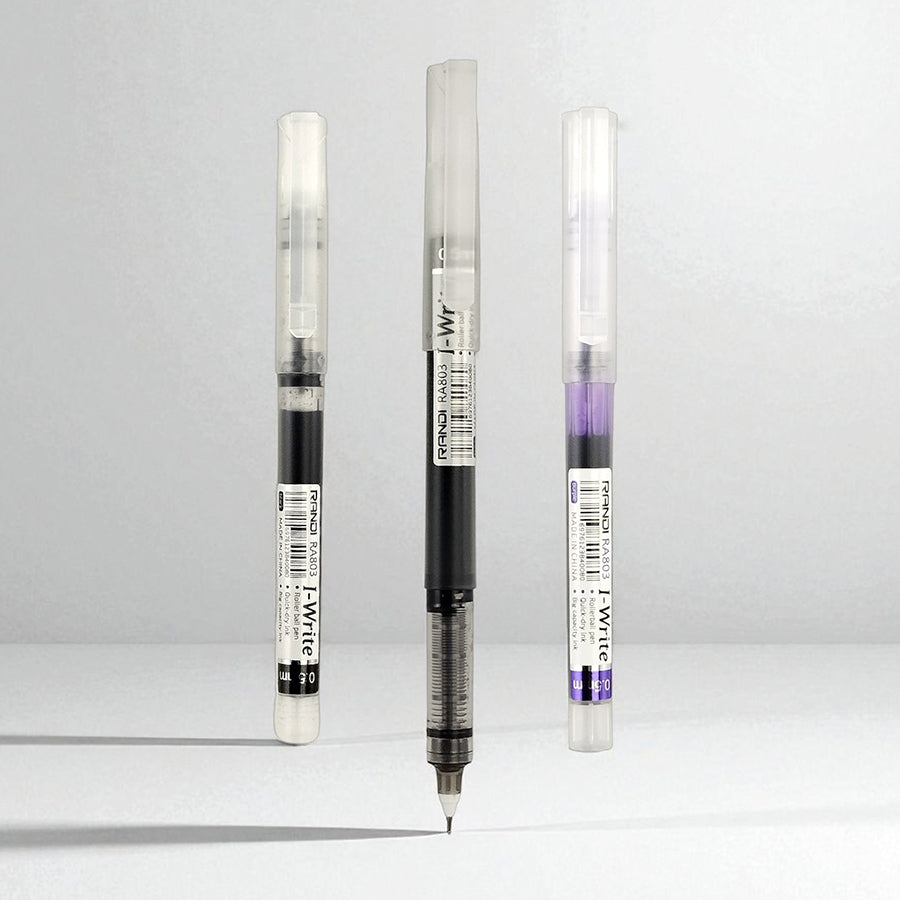 Randi I-Write Ballpoint Pens - Transparent Barrel - Ergonomic Design - Office, School