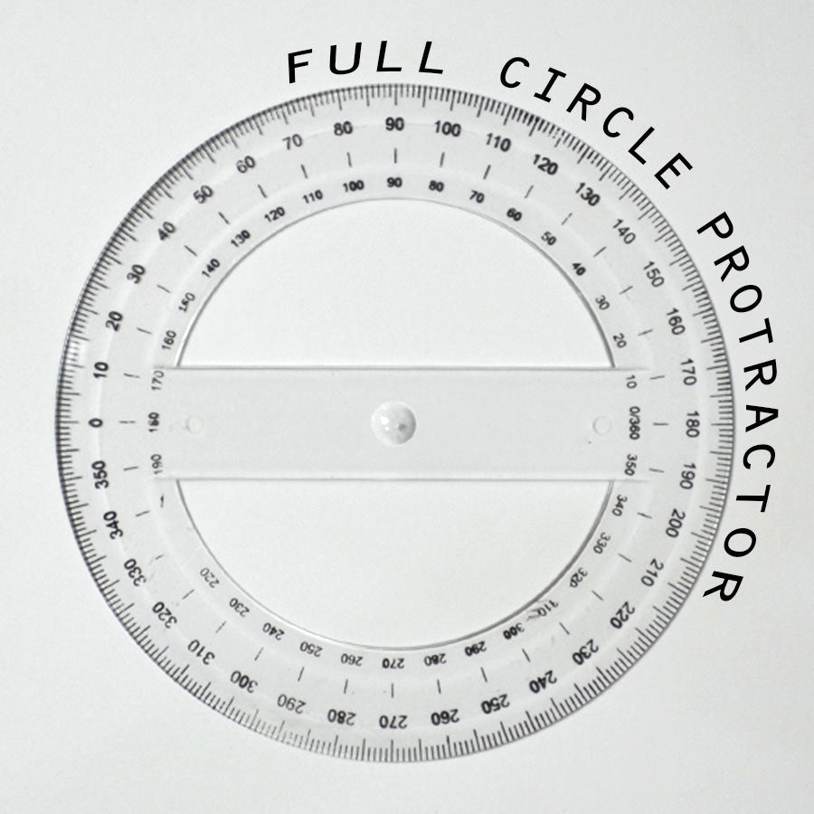 360 Degree Protractor - Circular Angle Measuring Tool