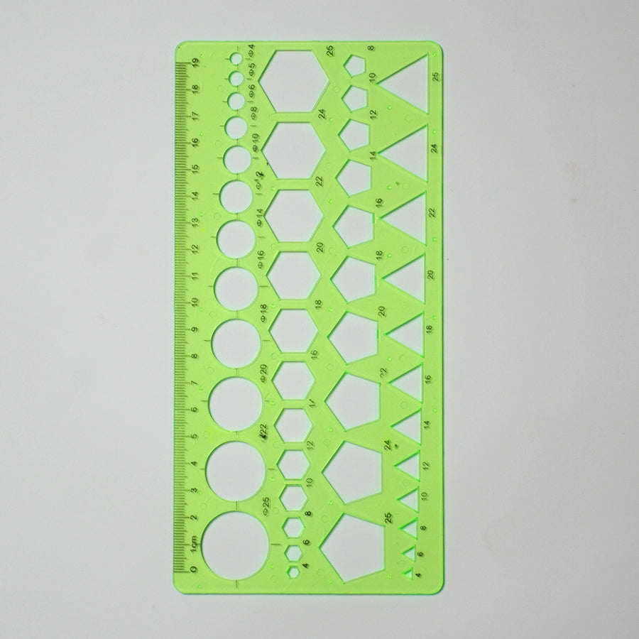 Multi-Functional Stencil Ruler - Hexagon, Circle, and Triangle Shapes for DIY Projects