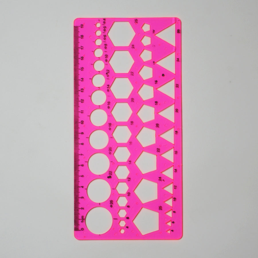 Multi-Functional Stencil Ruler - Hexagon, Circle, and Triangle Shapes for DIY Projects