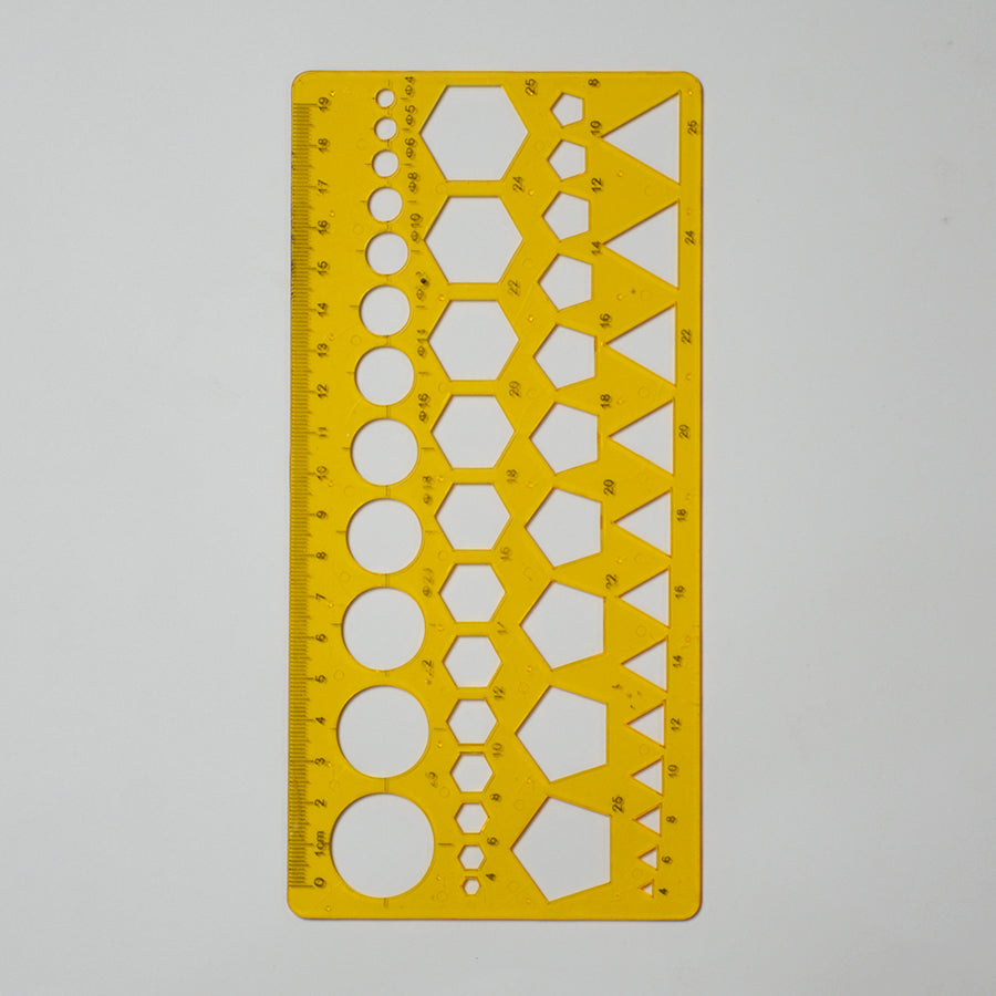 Multi-Functional Stencil Ruler - Hexagon, Circle, and Triangle Shapes for DIY Projects
