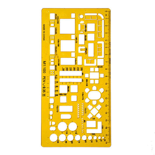 Furniture Design Stencil - Accurate Cut-Outs for Architects & Designers