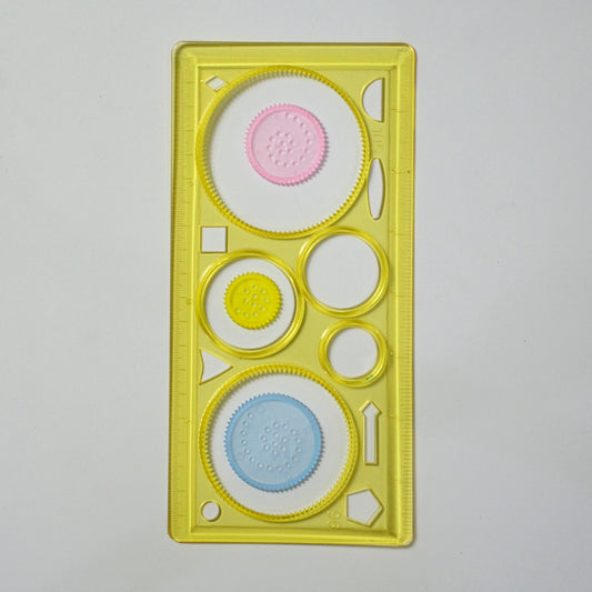 Design Ruler Stencil - Template with Interchangeable Gears for Creative Projects