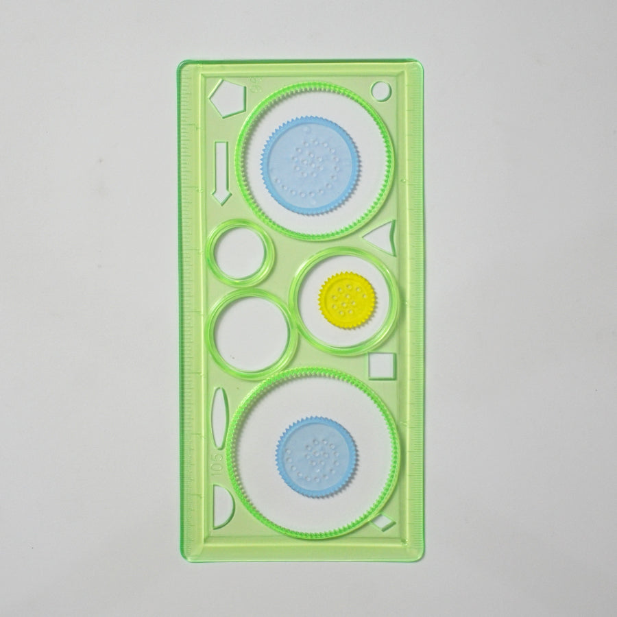 Design Ruler Stencil - Template with Interchangeable Gears for Creative Projects