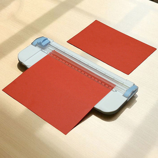 Rotary Paper Cutter with Extendable Ruler and Grid Guide for Office, Crafting