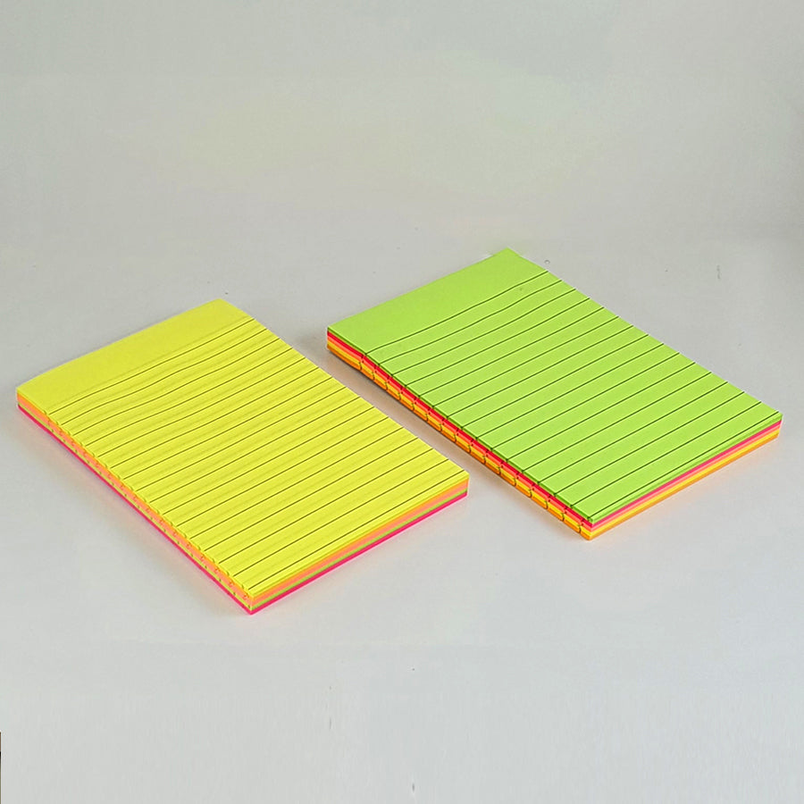 Neon Multi-Color Lined Sticky Notepads for Office, School & Creative Projects