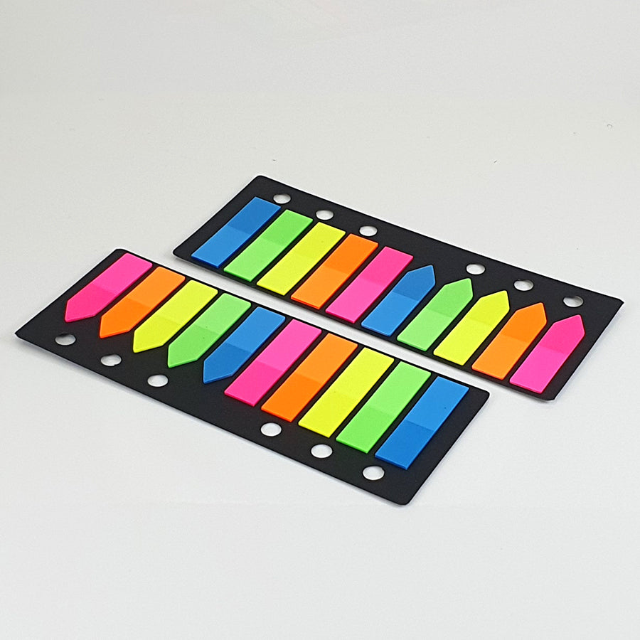Vibrant Bookmarks - Neon Tabs with Ruler for Organising