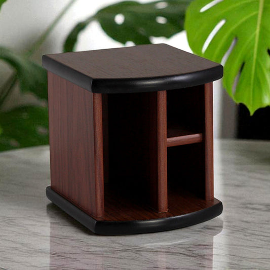 Elegant Wooden Pen Stand – Multi-Compartment Desk Organizer