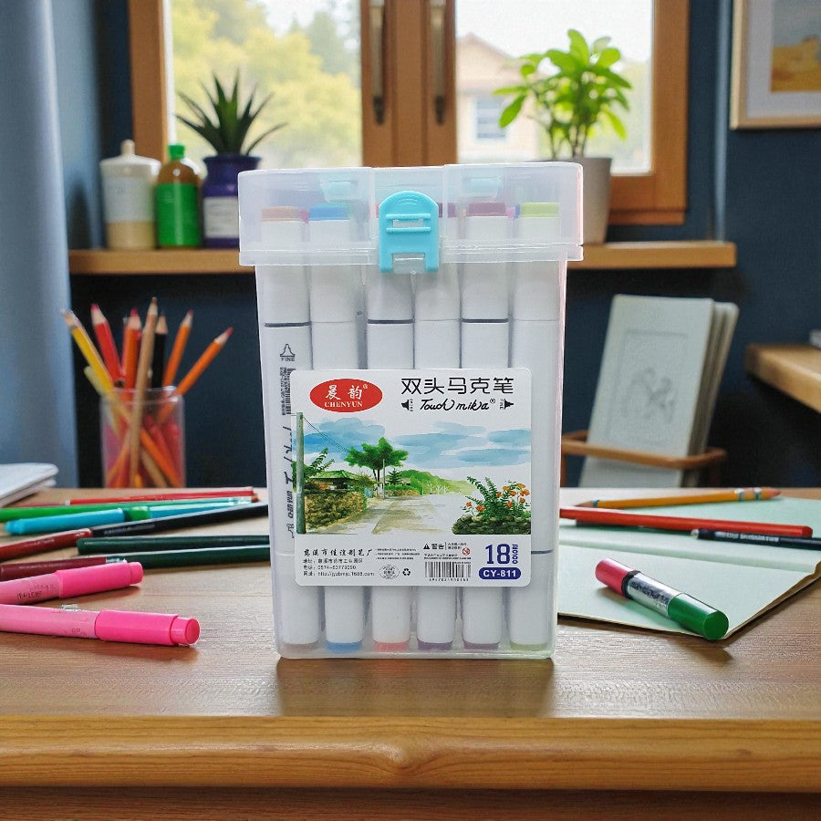 Dual Tip Art Markers Set – Brush & Fine Tip Markers for Drawing, Illustration, and Calligraphy