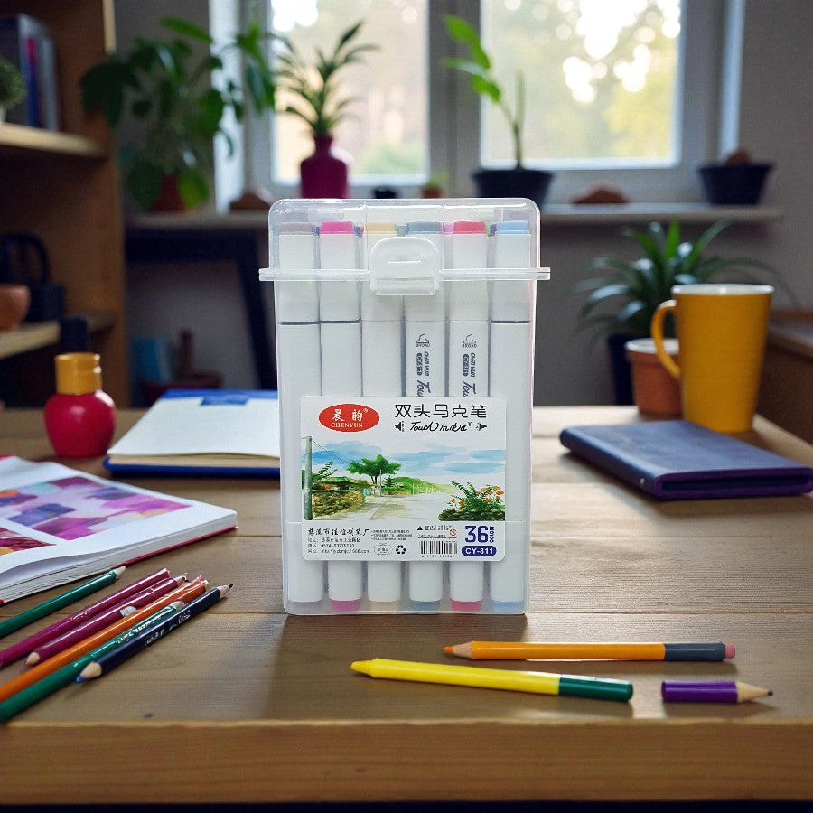 Dual Tip Art Markers Set – Brush & Fine Tip Markers for Drawing, Illustration, and Calligraphy