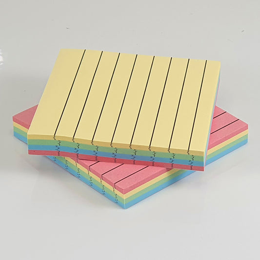 Soft Colour Sticky Notes -  Lined, Removable Notes for Office, School, and Home
