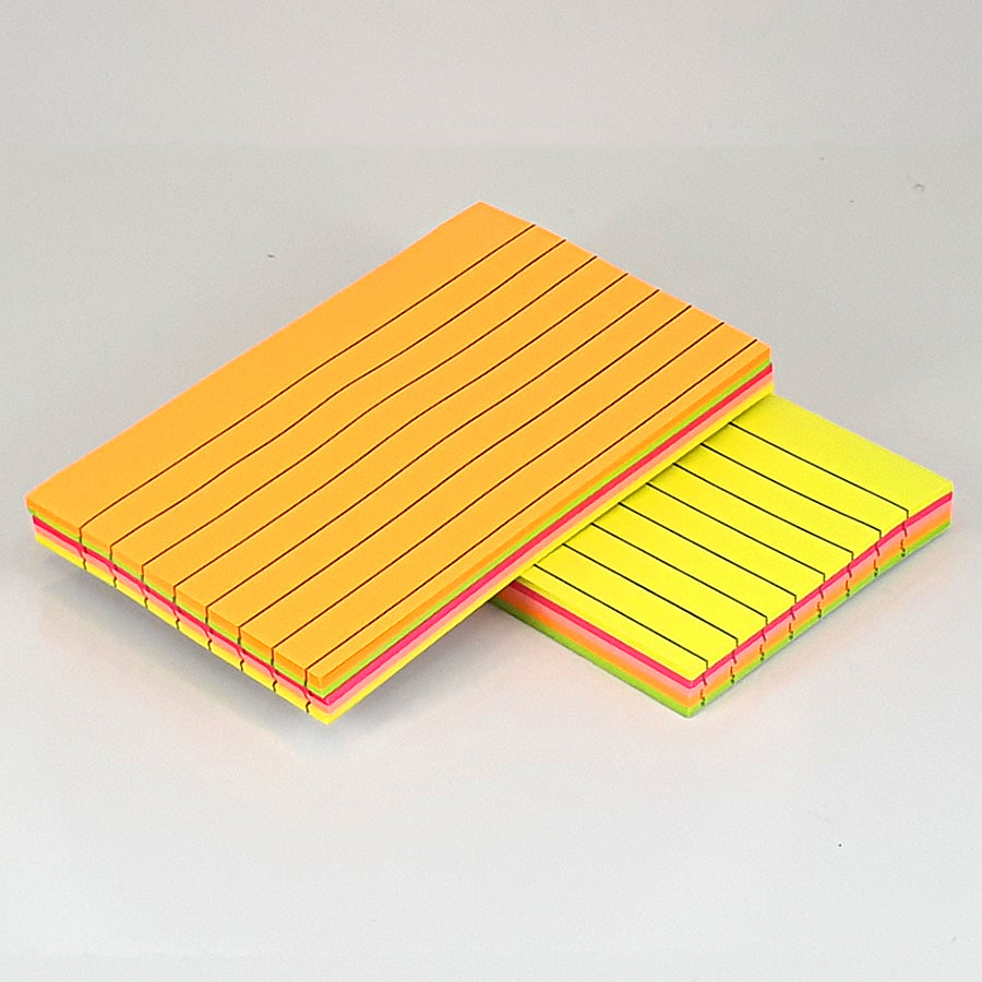 Neon Multi-Color Lined Sticky Notepads for Office, School & Creative Projects
