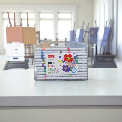 Acrylic Markers Set in Clear Plastic Case with Handle Multicoloured Drawing & Sketching Supplies