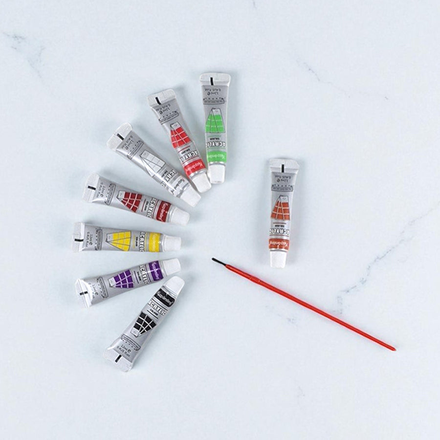 Keep Smiling 12-Color Acrylic 12 ml Paint Set with Brush - High-Quality Art Supplies for Artists