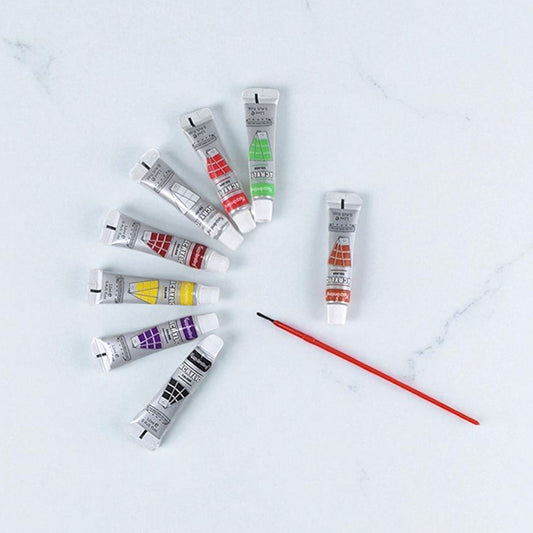 Keep Smiling 12-Color Acrylic 12 ml Paint Set with Brush - High-Quality Art Supplies for Artists