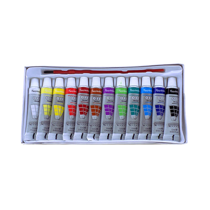 Keep Smiling Fine Quality Oil Paint 12-Colors 12ml Tubes set