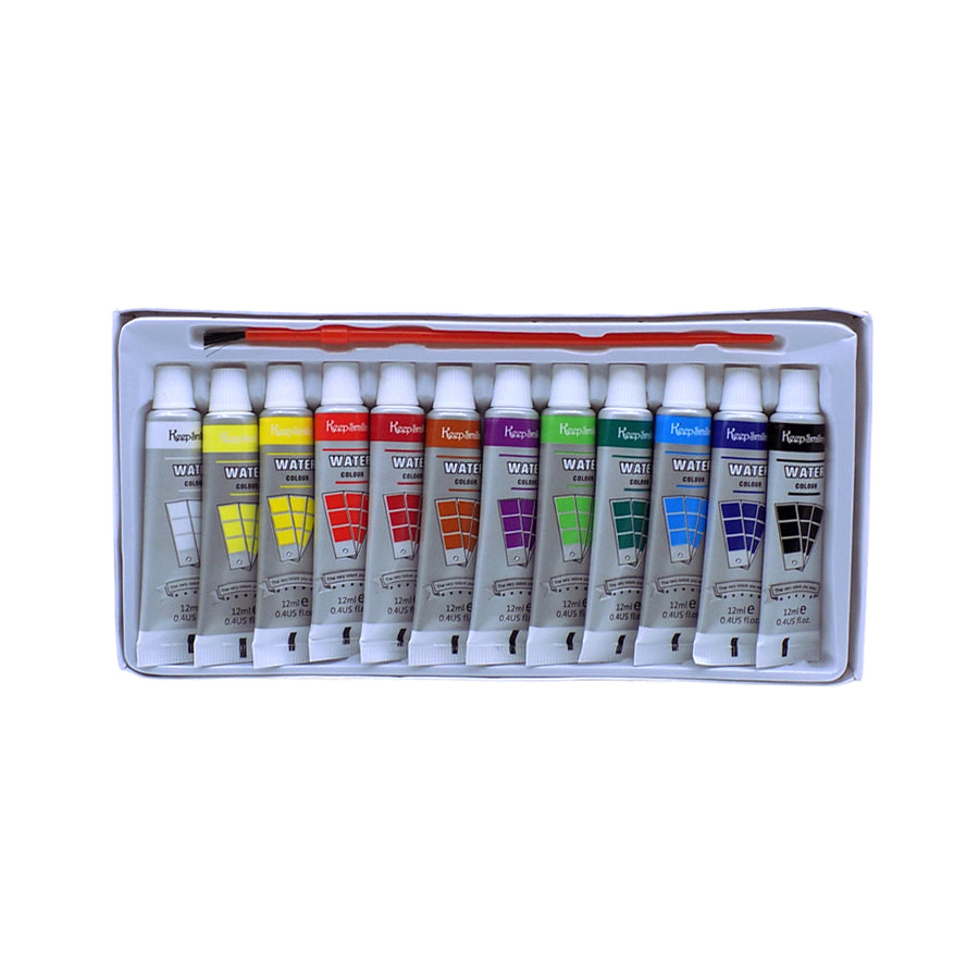 Keep Smiling Fine Quality Watercolor Paint 12-Colors 12ml Tubes set