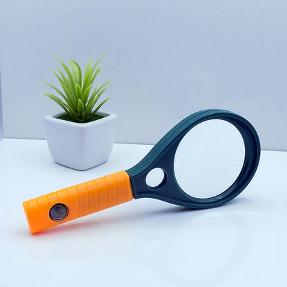 Magnifying Glass with High-Power Lens and Blue and Orange Compact Design - Best For Maps, Books, Reading