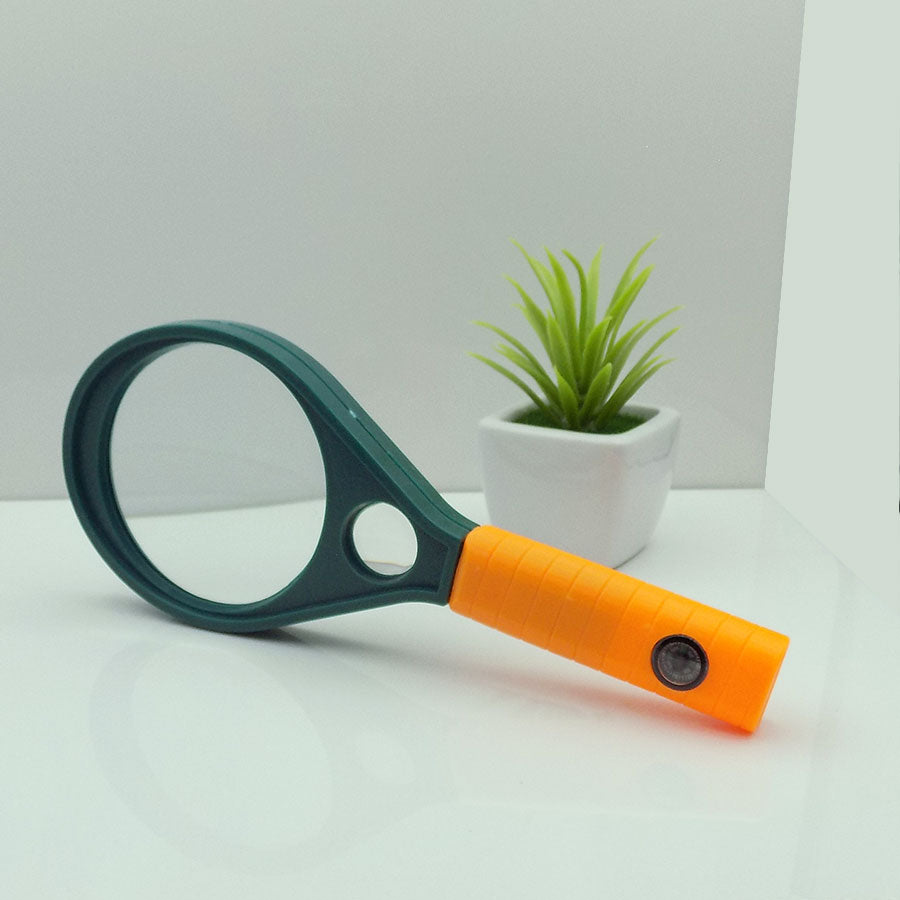 Magnifying Glass with High-Power Lens and Blue and Orange Compact Design - Best For Maps, Books, Reading