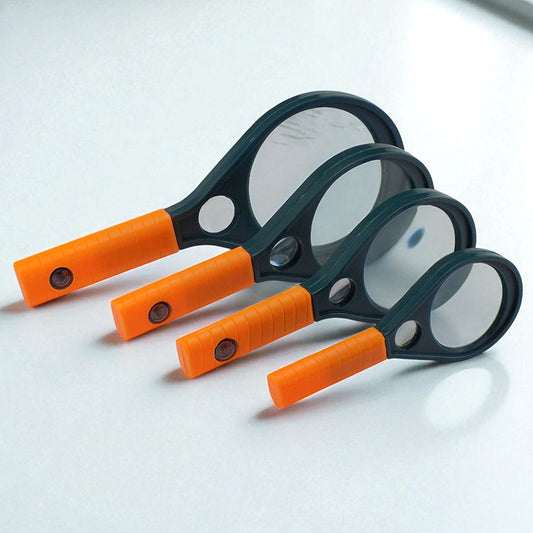 Magnifying Glass with High-Power Lens and Blue and Orange Compact Design - Best For Maps, Books, Reading