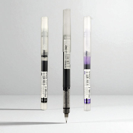 Randi I-Write Ballpoint Pens - Transparent Barrel - Ergonomic Design - Office, School