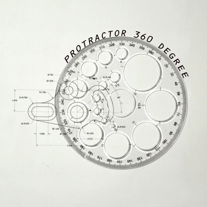 Geometry Protractor Circle Ruler - 360 Degree Measuring Template