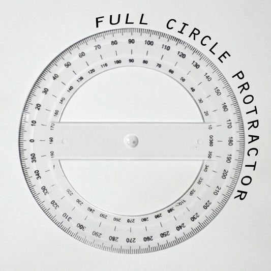 360 Degree Protractor - Circular Angle Measuring Tool