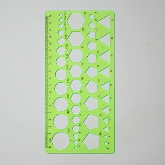 Multi-Functional Stencil Ruler - Hexagon, Circle, and Triangle Shapes for DIY Projects