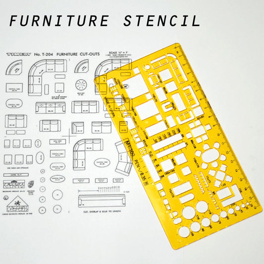 Furniture Design Stencil  - Accurate Cut-Outs for Architects & Designers