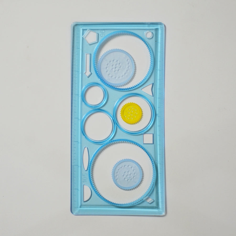 Design Ruler Stencil -  Template with Interchangeable Gears for Creative Projects