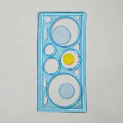 Design Ruler Stencil -  Template with Interchangeable Gears for Creative Projects