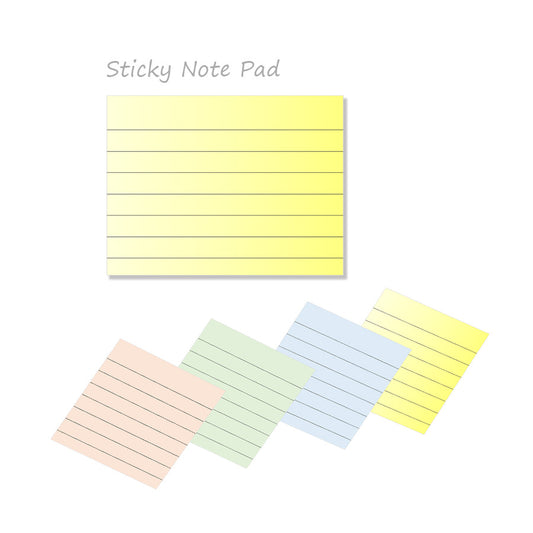 Soft Colour Sticky Notes -  Lined, Removable Notes for Office, School, and Home