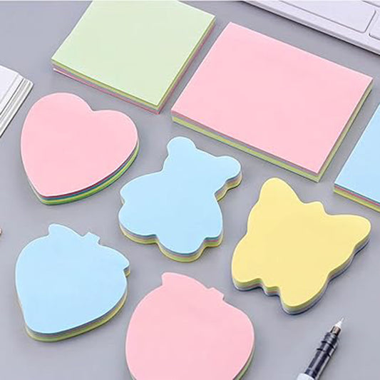 Multi-Color Shaped Sticky Notes - Strong Adhesive - Ideal for Office, School & Home